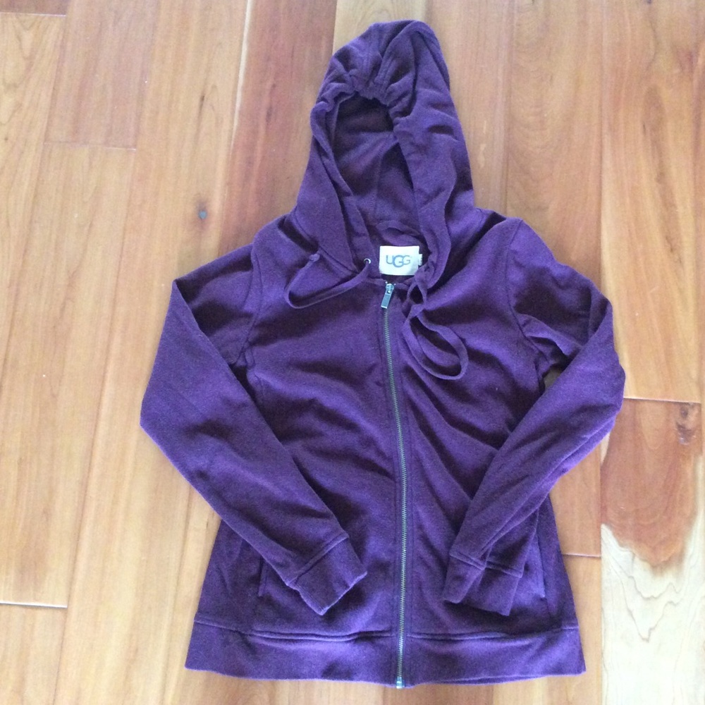 UGG purple jacket w/hood very soft velour size S
